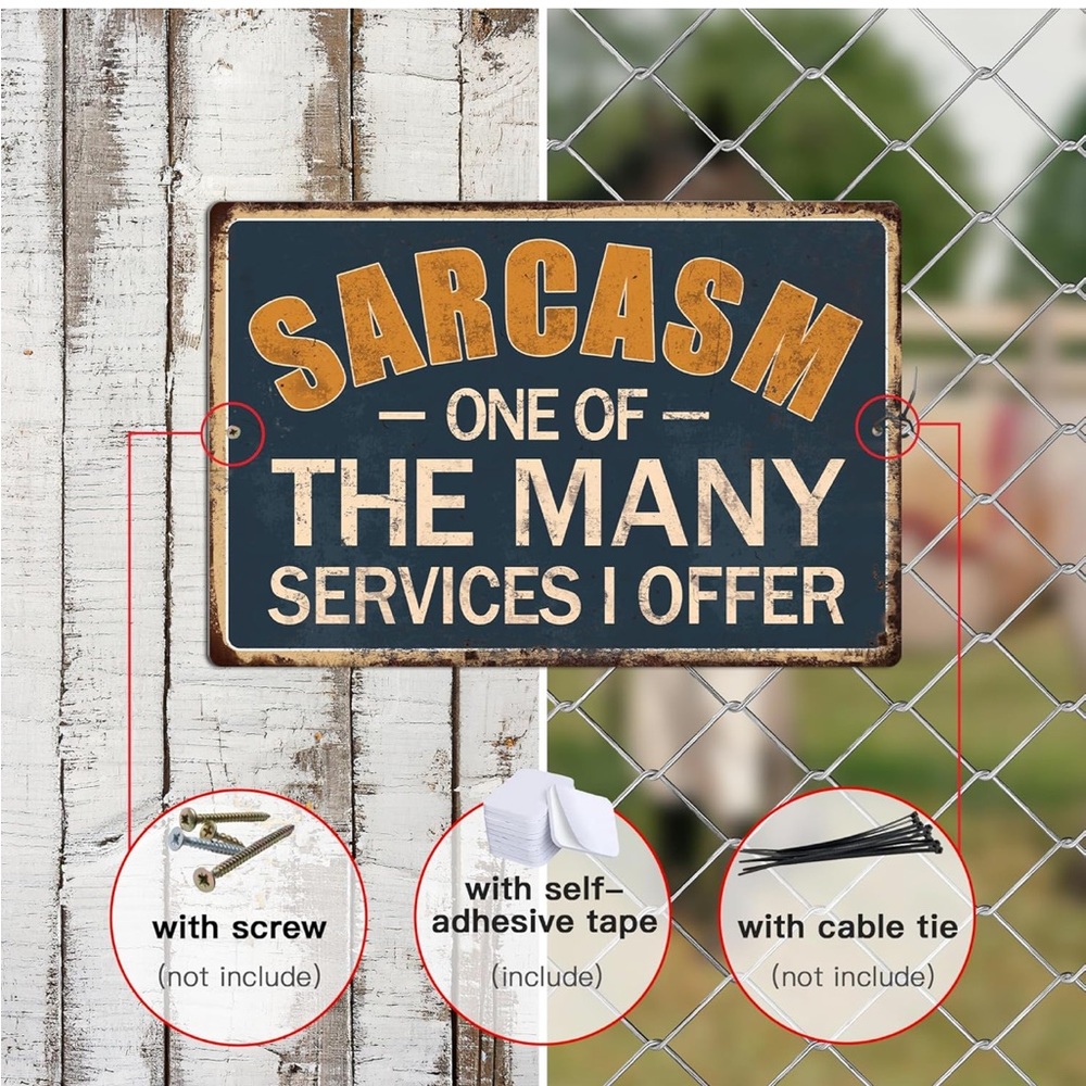 Sarcasm Metal Sign Wall Art - Picture 3 of 4